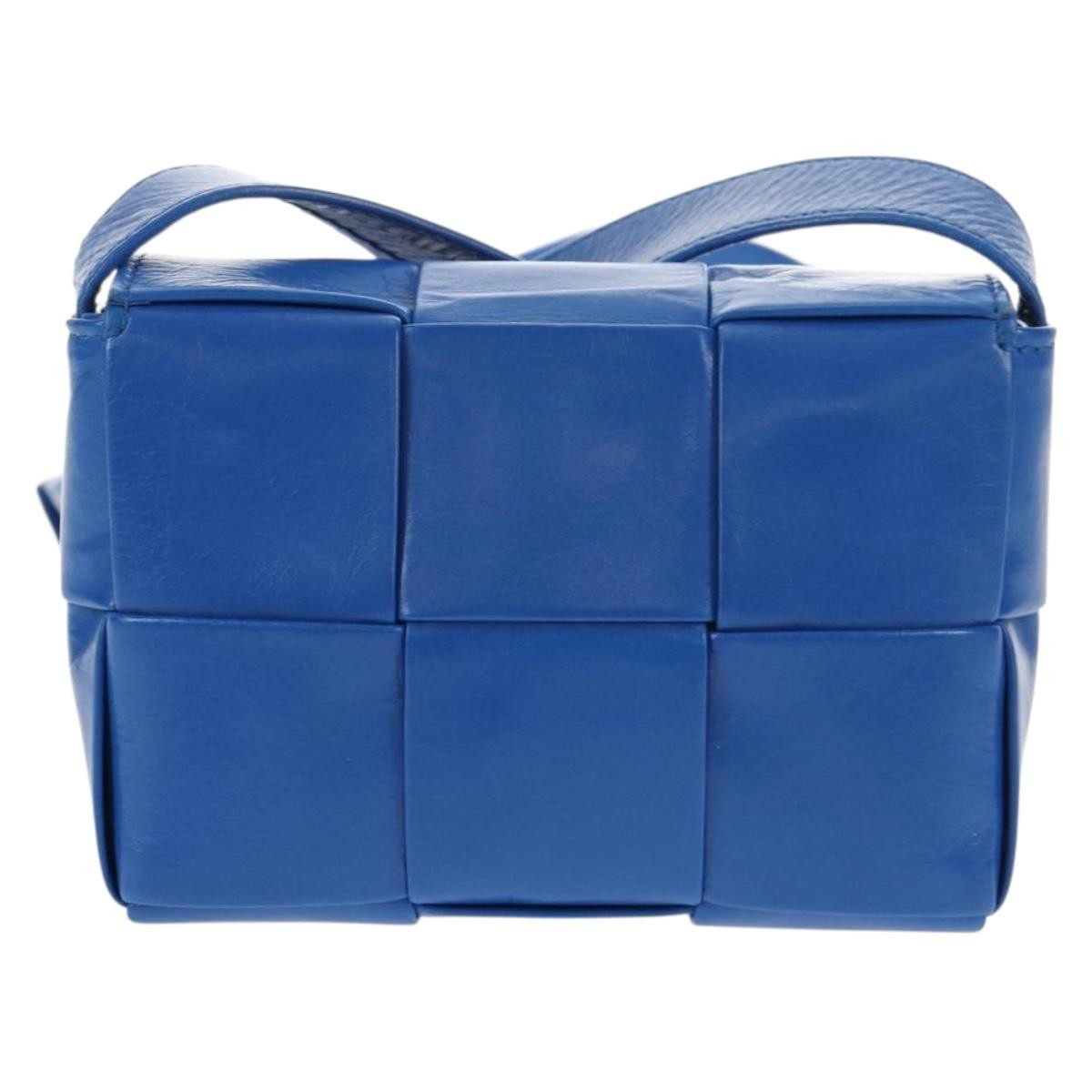 Bottega Veneta Fun Cassette Crossbody Bag Maxi Intrecciato Leather, BLUE, LEATHER, Crossbody bag