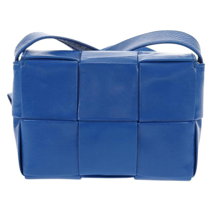 Bottega Veneta Fun Cassette Crossbody Bag Maxi Intrecciato Leather, BLUE, LEATHER, Crossbody bag