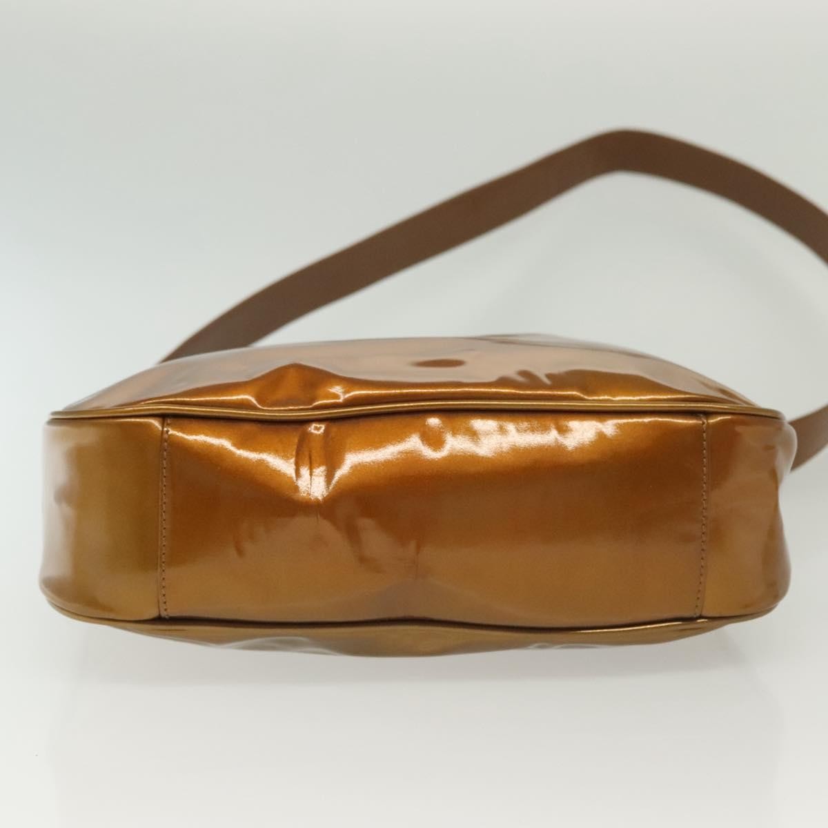 Gucci Vintage Bamboo Handle Bag Patent leather, GOLD, PATENT_LEATHER, Handbag