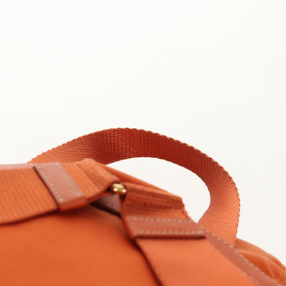 Prada Vela Double Front Pocket Backpack Tessuto with Saffiano Leather, ORANGE, NYLON, Backpack