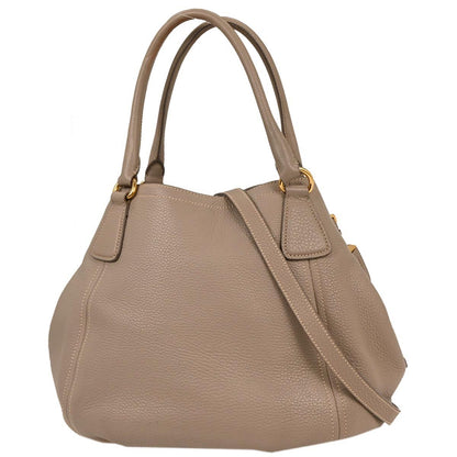 Prada Vintage Handbag Leather, GRAY, LEATHER, Handbag