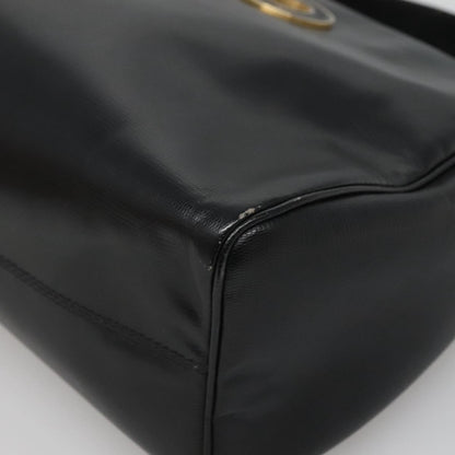 Celine Circle Logo Handbag Leather, BLACK, LEATHER, Handbag