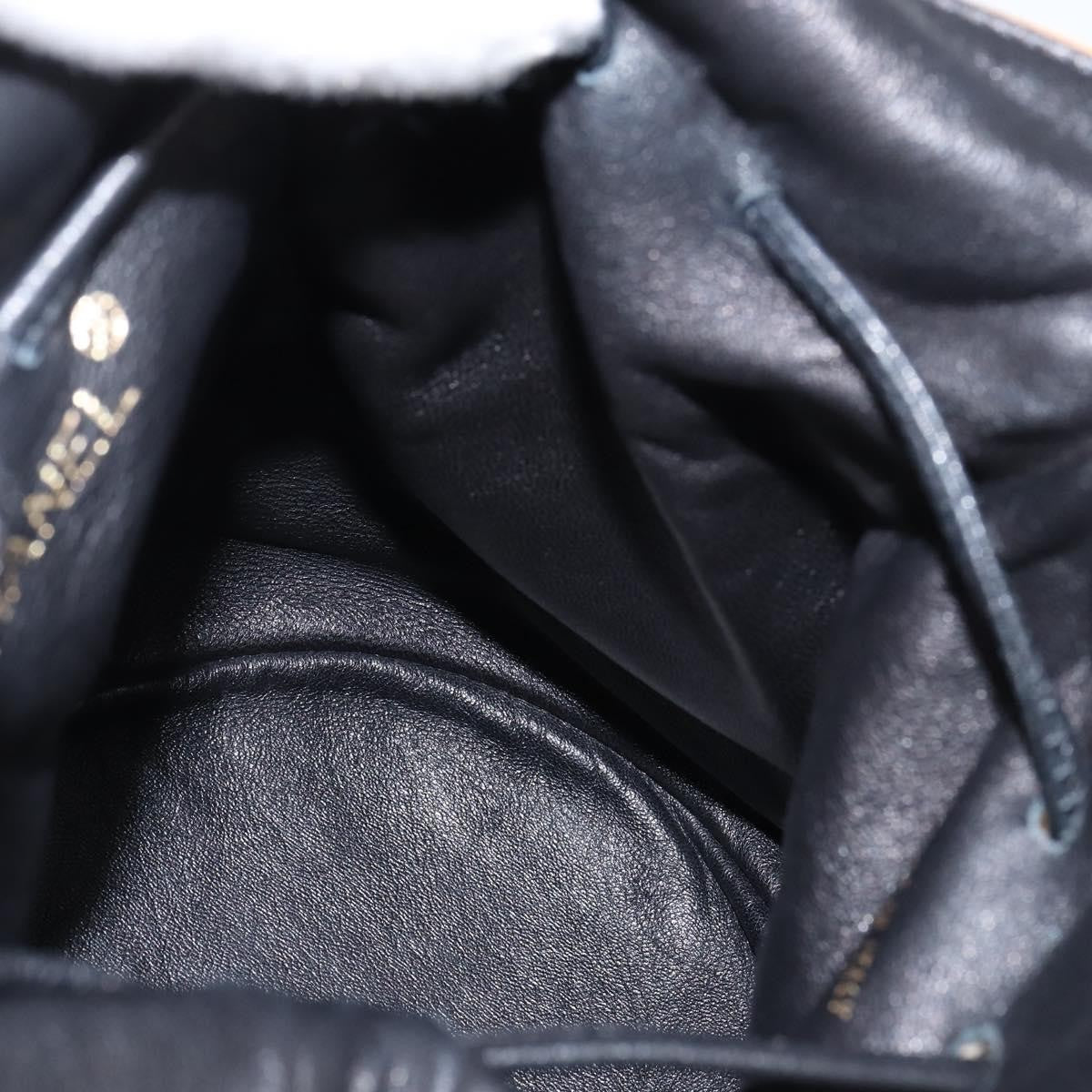 Chanel Vintage Drawstring Pouch Leather, BEIGE, LEATHER, Clutche & pouche