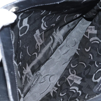 Salvatore Ferragamo Vala Shoulder Bag Nylon, BLACK, CANVAS, Shoulder bag