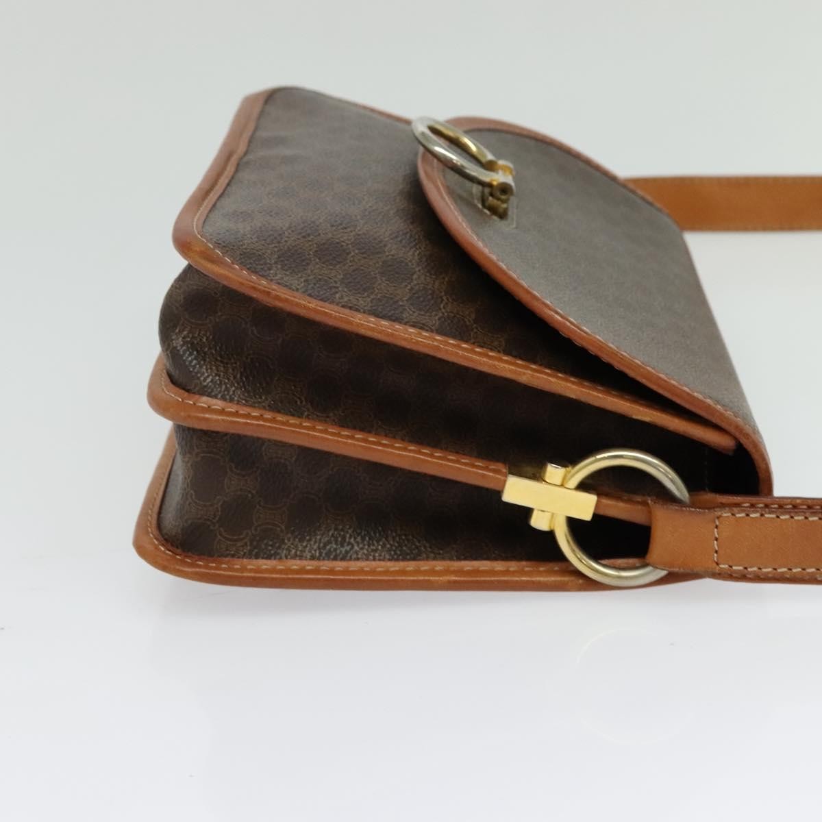 Celine Tricolor Trapeze Bag Leather, BROWN, CANVAS, Handbag