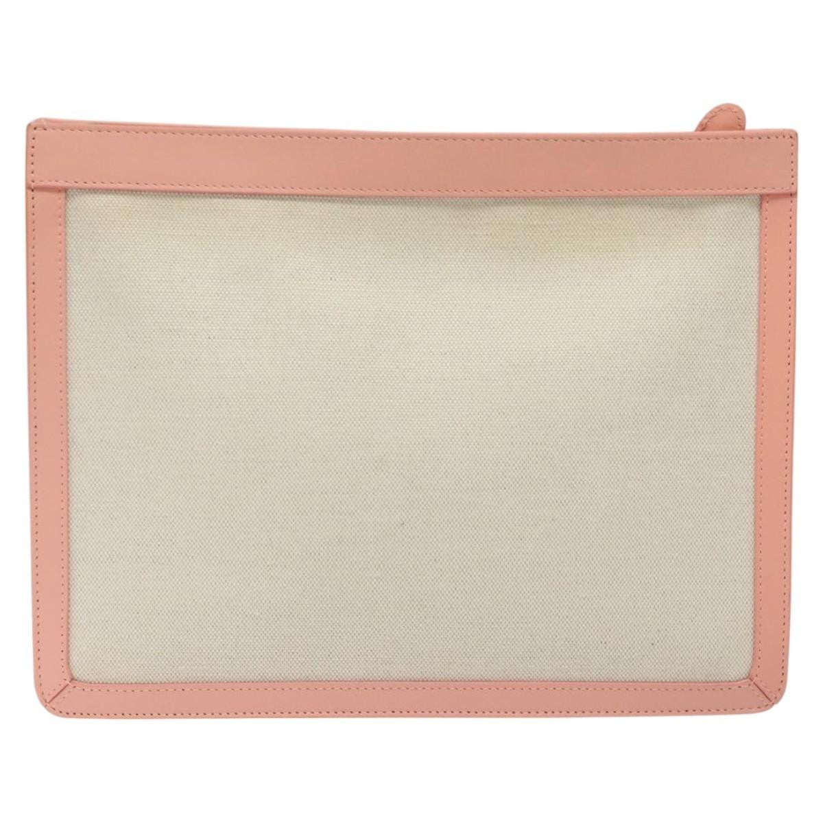 Balenciaga Navy Clutch Canvas with Leather, PINK, CANVAS, Clutche & pouche