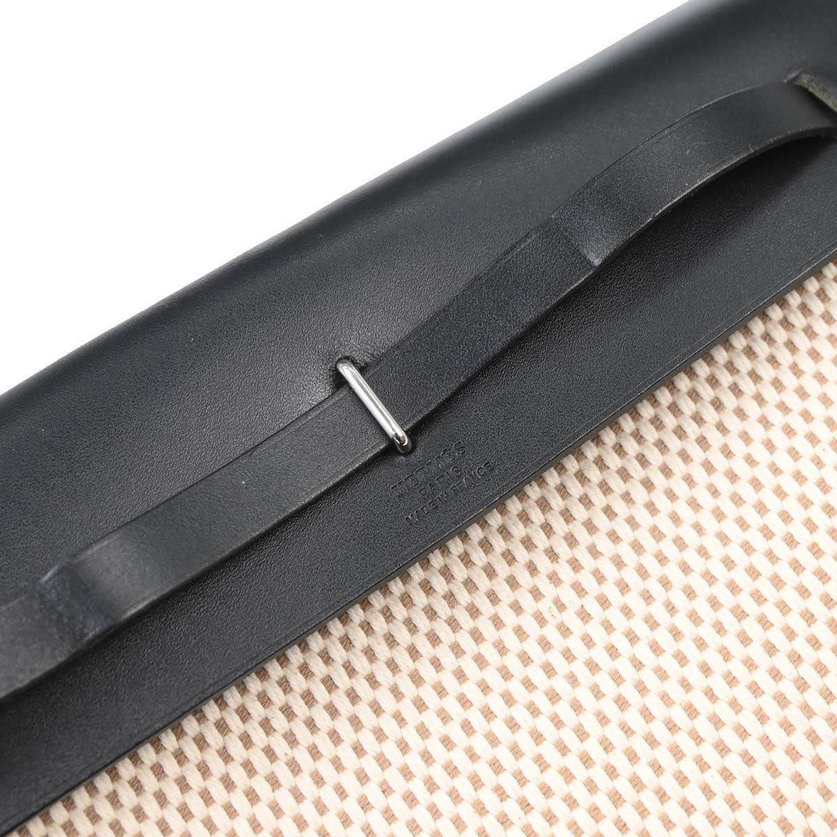 Hermes Herbag Clutch Canvas, Black, Canvas, Handbag