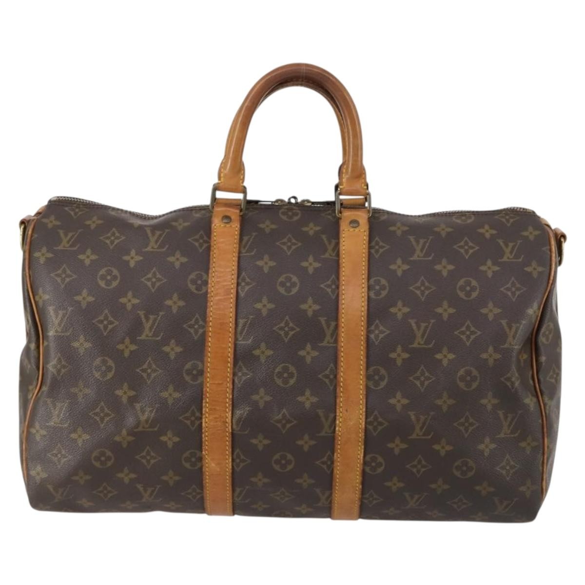 Louis Vuitton Keepall Bag Monogram Canvas, BROWN, CANVAS, Travel bag
