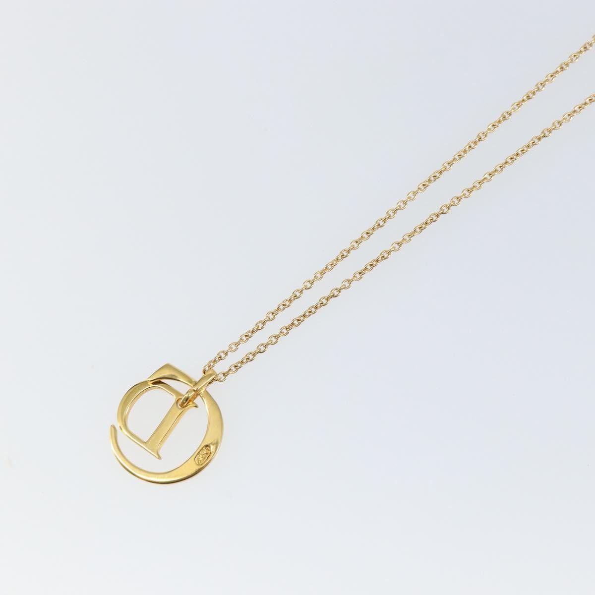 Christian Dior CD Pendant Necklace Metal, GOLD, METAL, Necklace