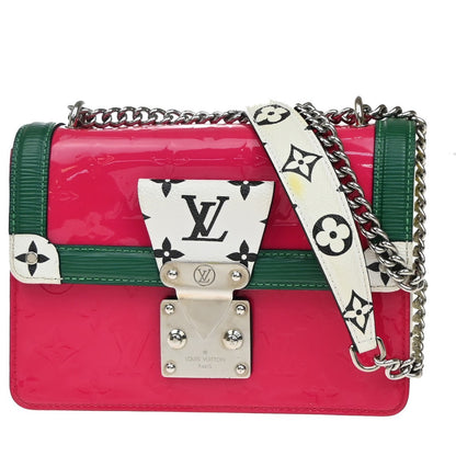 Louis Vuitton Wynwood Handbag Monogram Vernis with Monogram Canvas and Epi Leather, PINK, PATENT_LEATHER, Shoulder bag