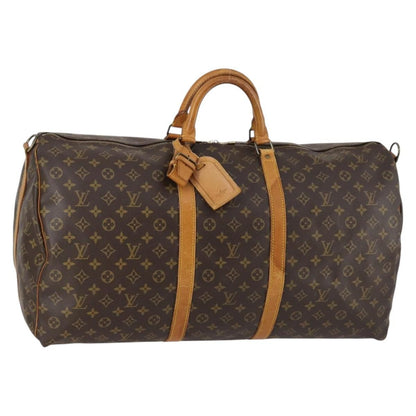 Louis Vuitton Keepall Bag Monogram Canvas, BROWN, CANVAS, Travel bag