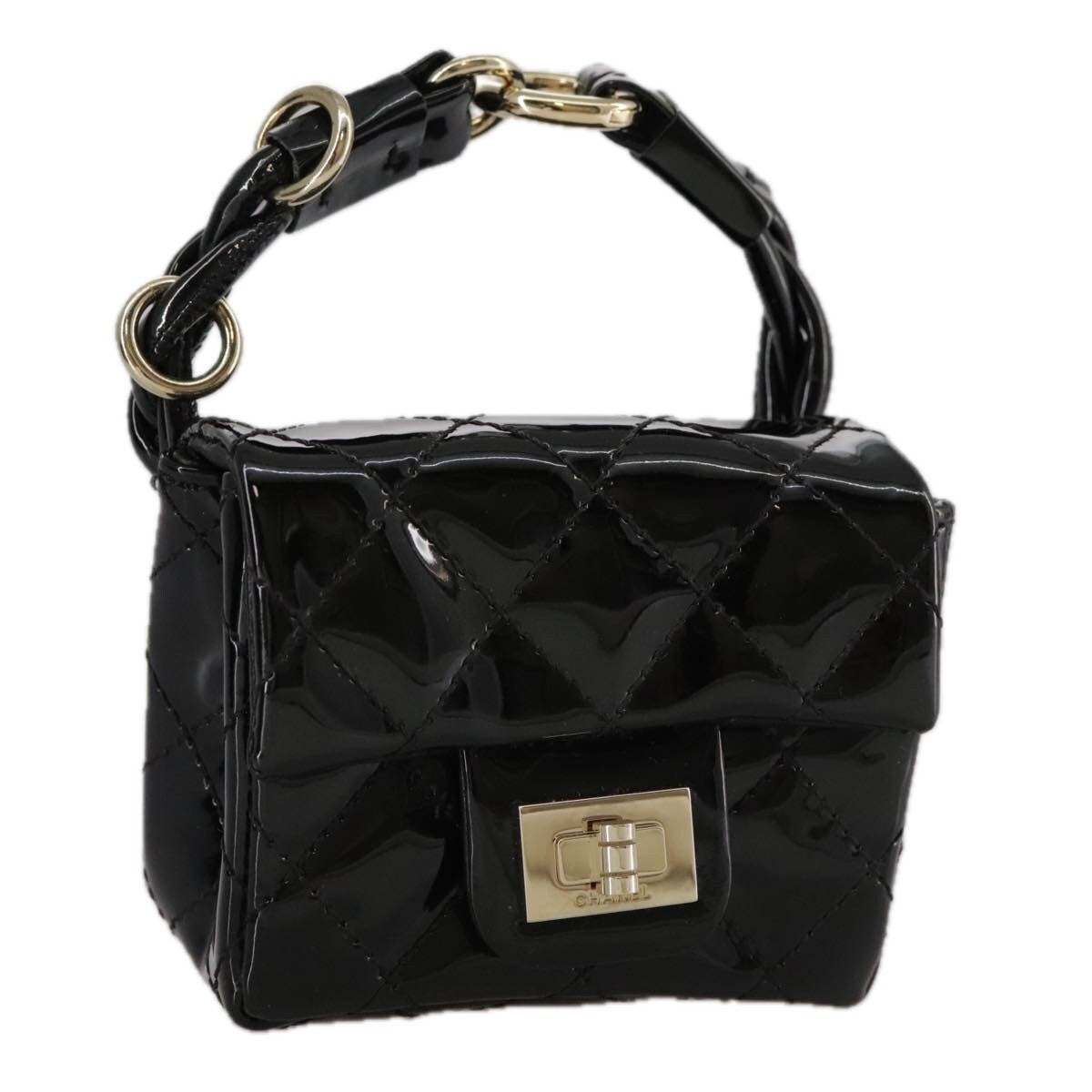 Chanel Reissue 2.55 Ankle Wrist Flap Bag Quilted Patent, BLACK, PATENT_LEATHER, Clutche & pouche