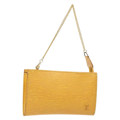 Louis Vuitton Pochette Accessoires Epi Leather, YELLOW, LEATHER, Clutche & pouche