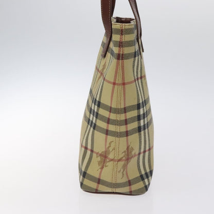 Burberry Top Handle Tote Haymarket Coated Canvas, BEIGE, PVC, Tote bag
