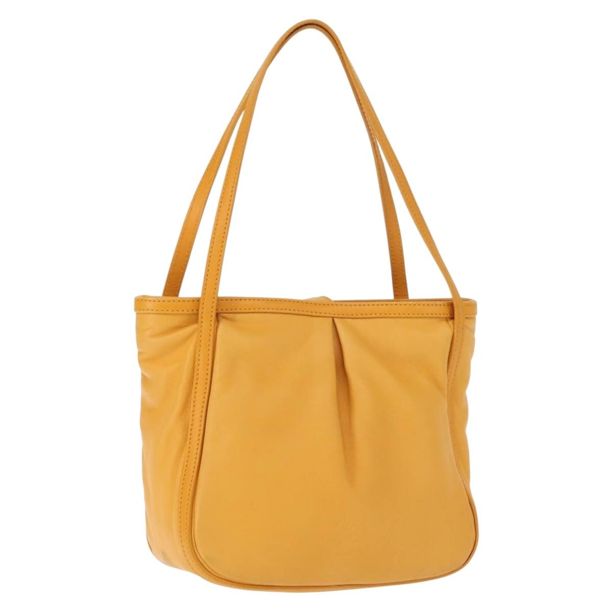 Loewe Anagram handbag Leather, YELLOW, LEATHER, Handbag