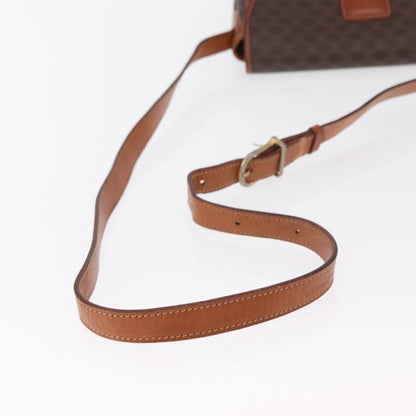 Celine Vintage Macadam Shoulder Bag Canvas and Leather, BROWN, CANVAS, Shoulder bag