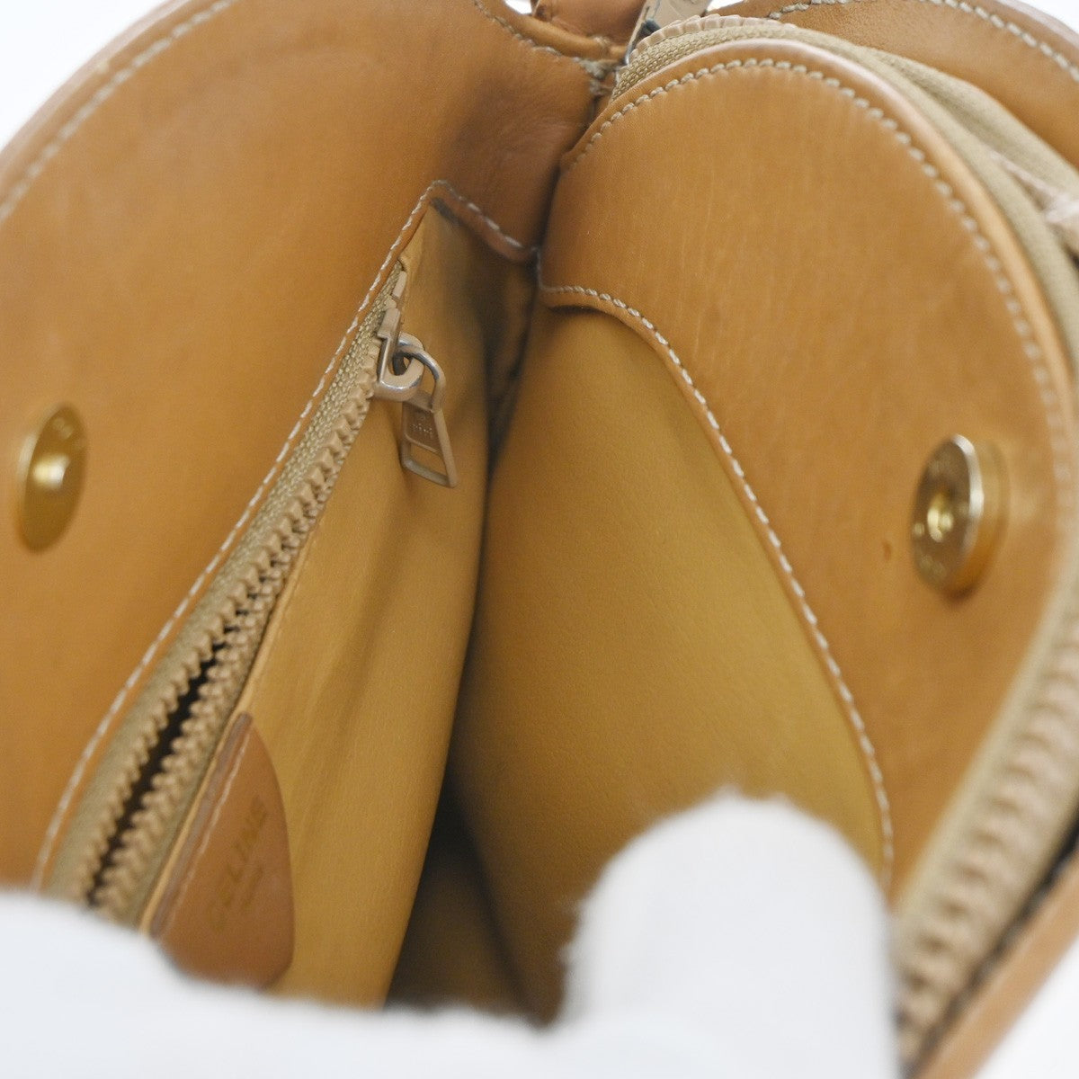 Celine Vintage Macadam Shoulder Bag Canvas and Leather, BROWN, CANVAS, Shoulder bag