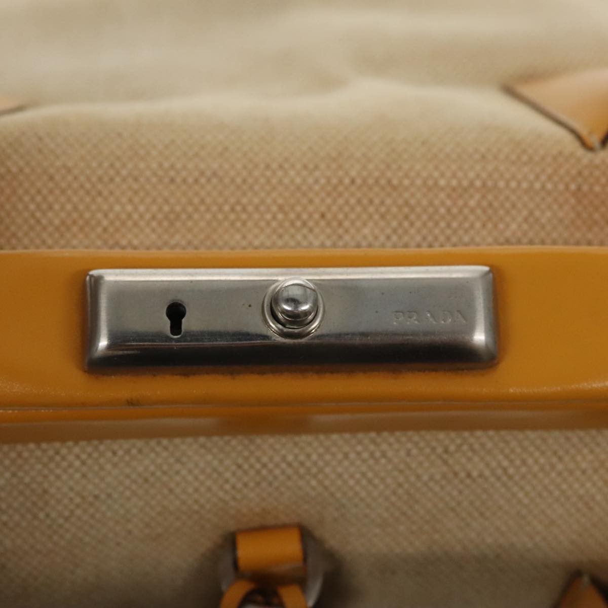 Prada Madras Cerniera Doctor Bag Canvas and Leather, BEIGE, CANVAS, Handbag