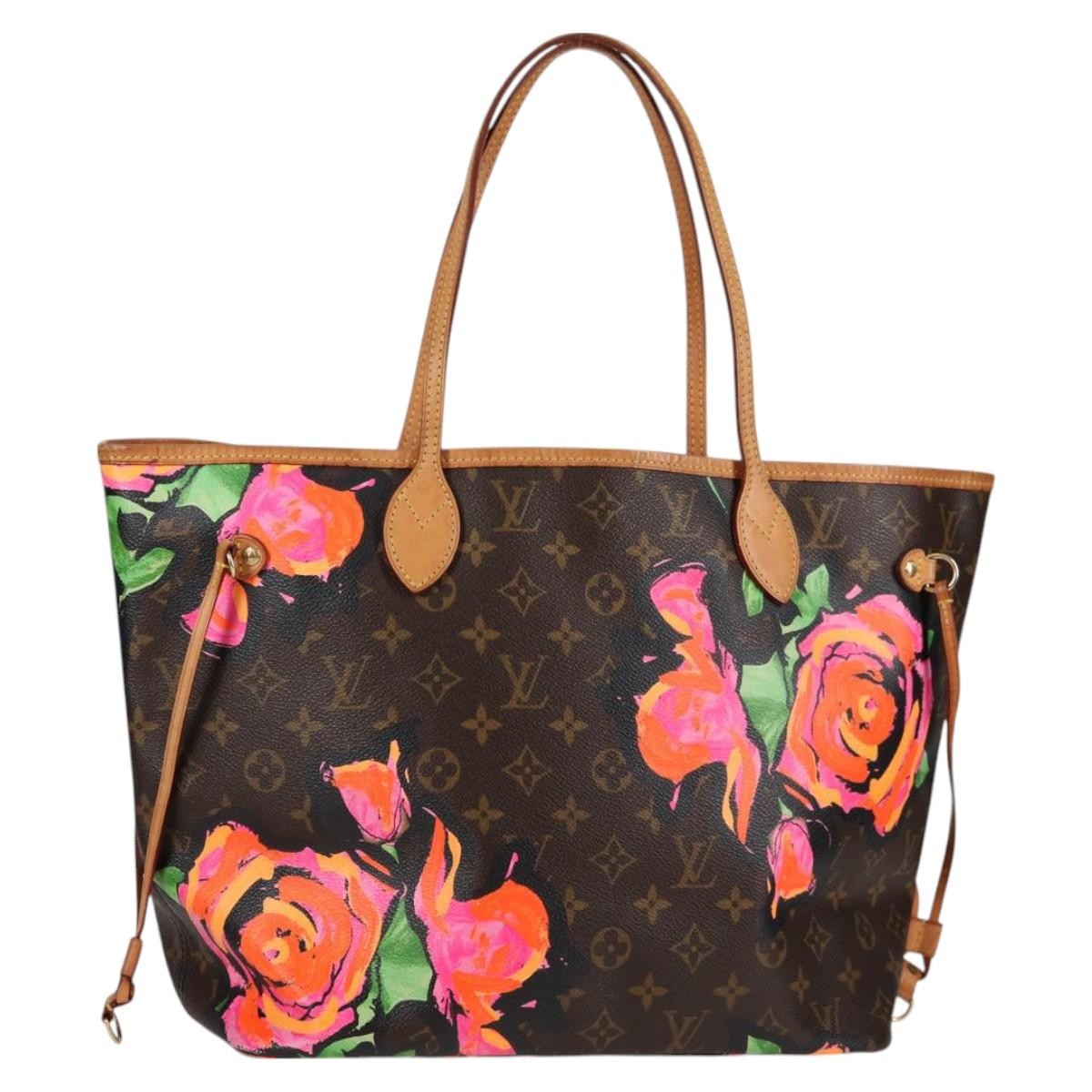 Louis Vuitton Neverfull Tote Limited Edition Monogram Roses, BROWN, CANVAS, Tote bag