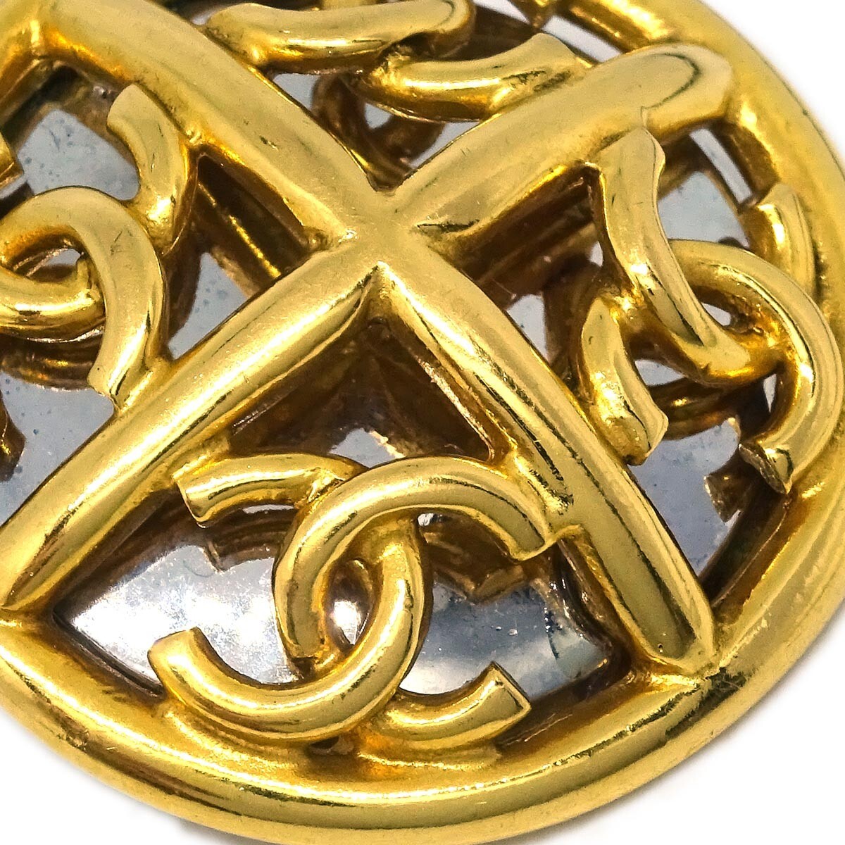 Chanel CC Round Earrings Metal, GOLD, GOLD_PLATED, Earrings