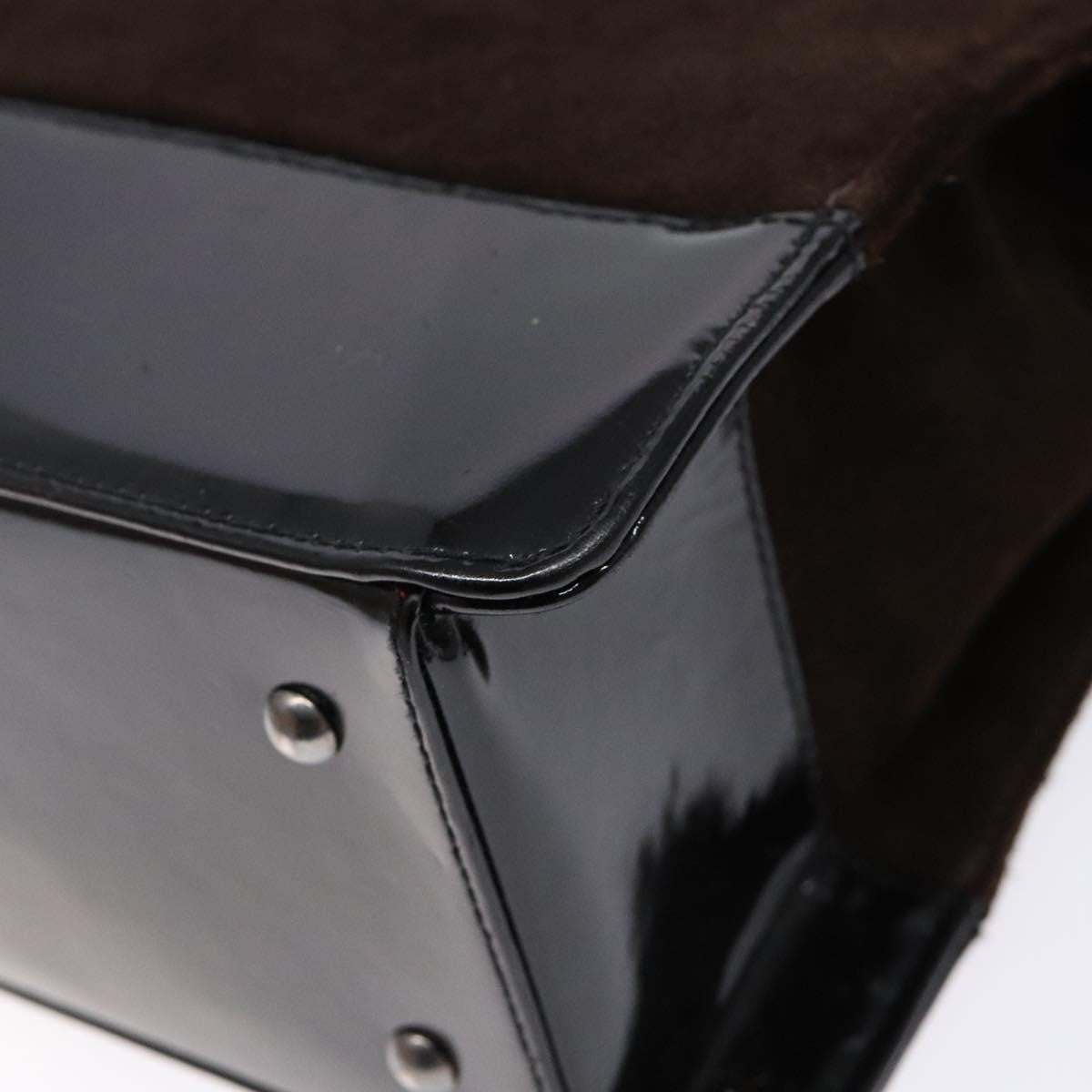 Chanel Vintage Logo Tote Suede, BROWN, SUEDE, Tote bag