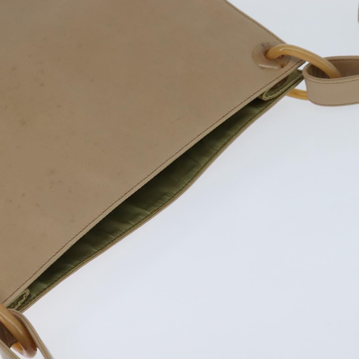 Prada Vintage Shoulder Bag Leather, BEIGE, LEATHER, Shoulder bag