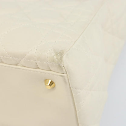 Christian Dior Vintage Lady Dior Bag Cannage Quilt Lambskin, WHITE, LEATHER, Handbag