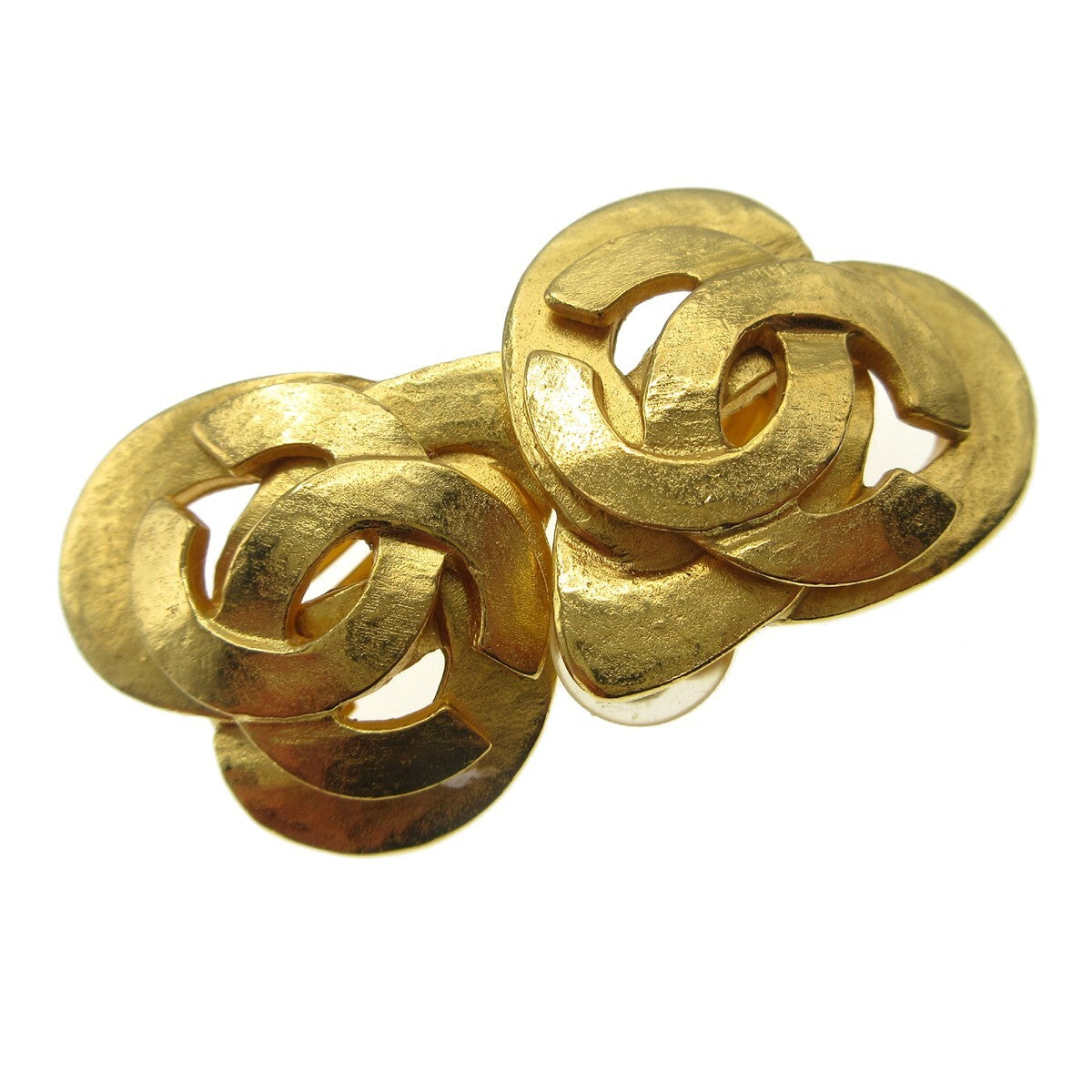 Chanel CC logo heart Gold-plated, GOLD, GOLD_PLATED, Earrings