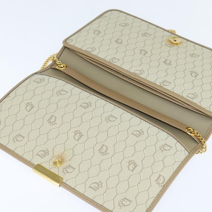 Christian Dior Vintage Chain Flap Shoulder Bag Leather, BEIGE, LEATHER, Shoulder bag