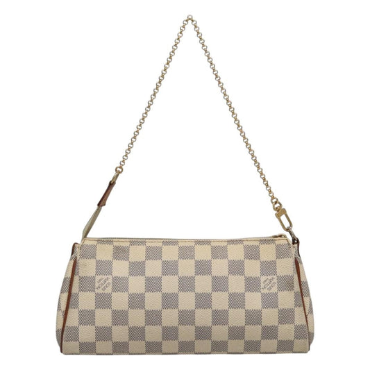 Louis Vuitton Eva Handbag Damier, WHITE, CANVAS, Shoulder bag