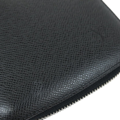 Louis Vuitton Atoll Organizer Wallet Taiga Leather, BLACK, LEATHER, Clutche & pouche