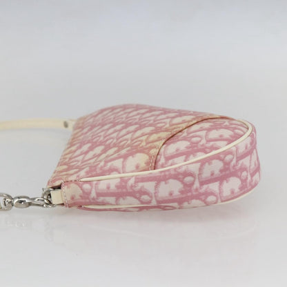 Christian Dior Vintage Saddle Bag Diorissimo Canvas, PINK, CANVAS, Shoulder bag