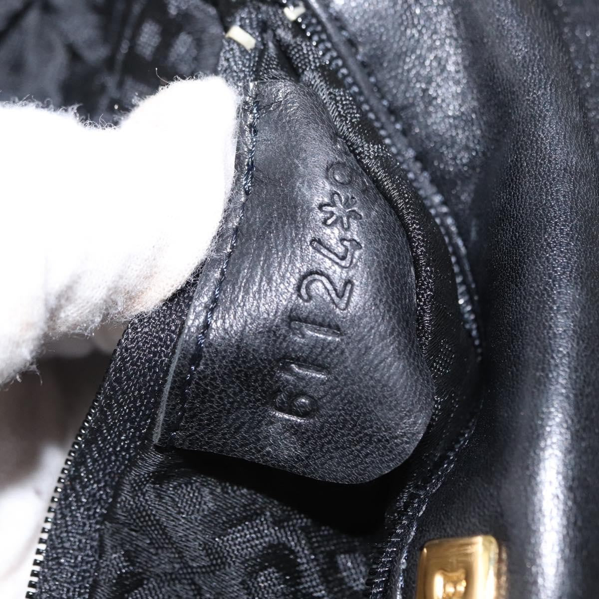 Bally Vintage Handbag Quilted Leather, BLACK, LEATHER, Handbag