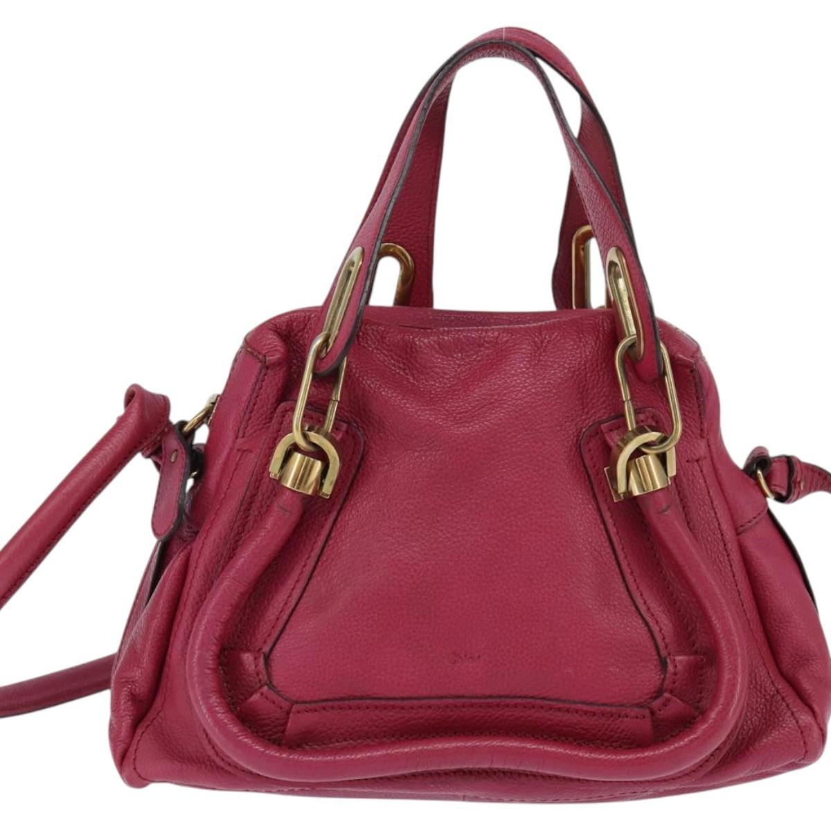 Chloe Paraty Top Handle Bag Leather, PINK, LEATHER, Handbag