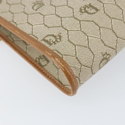 Christian Dior Vintage Honeycomb chain Canvas, BEIGE, CANVAS, Shoulder bag