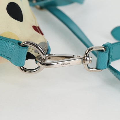 Prada Convertible Tote Printed Tessuto with Saffiano, WHITE, NYLON, Tote bag