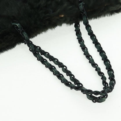 Chanel Vintage CC Chain Tote Printed Lapin Fur, GREEN, FAUX_FUR, Tote bag