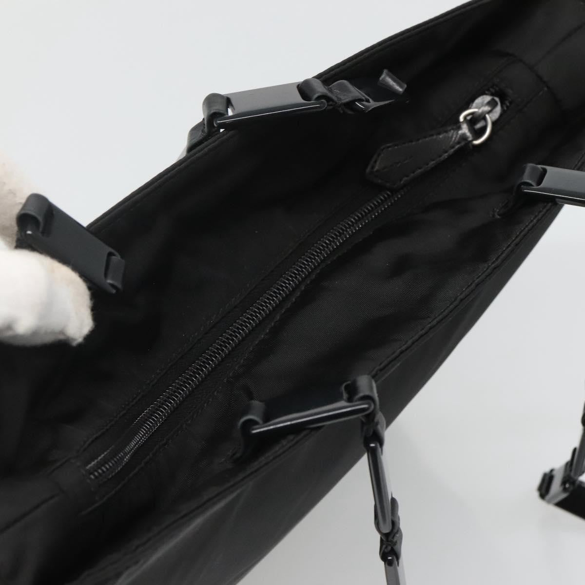 Prada Chain Shoulder Bag Tessuto, BLACK, NYLON, Shoulder bag