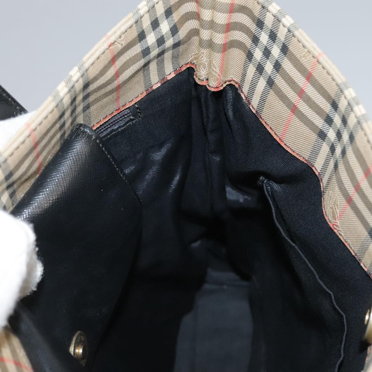 Burberry Nova Check Tote Leather, BEIGE, CANVAS, Tote bag