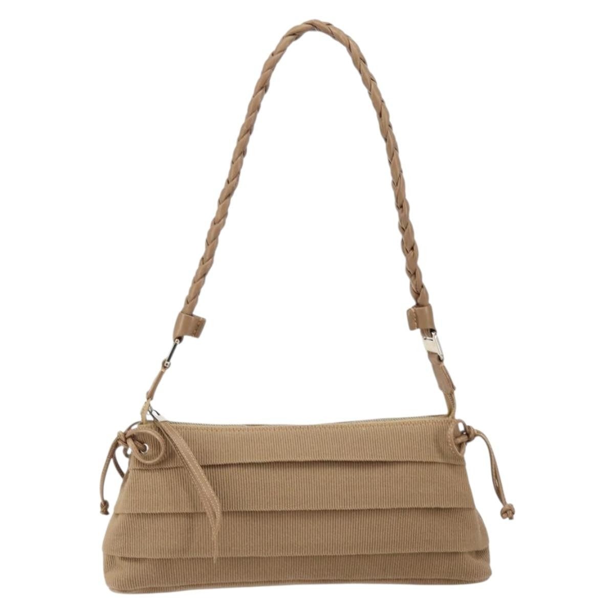 Salvatore Ferragamo Vala Shoulder Bag Nylon, BEIGE, NYLON, Shoulder bag