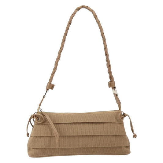 Salvatore Ferragamo Vala Shoulder Bag Nylon, BEIGE, NYLON, Shoulder bag