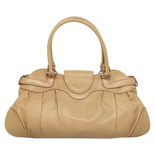 Salvatore Ferragamo Marisa Satchel Leather, BEIGE, LEATHER, Handbag