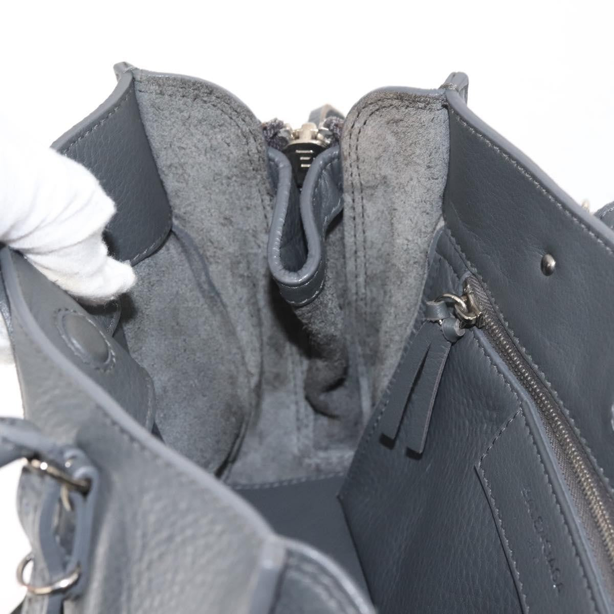 Balenciaga Papier A4 Zip Around Classic Studs Bag Leather, GRAY, LEATHER, Handbag