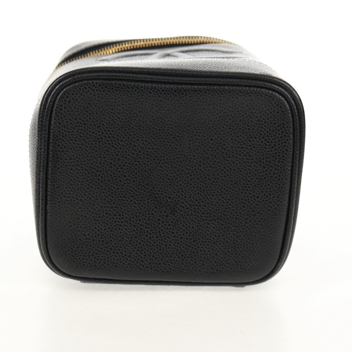 Chanel Vintage Timeless Cosmetic Case Caviar, BLACK, LEATHER, Clutche & pouche