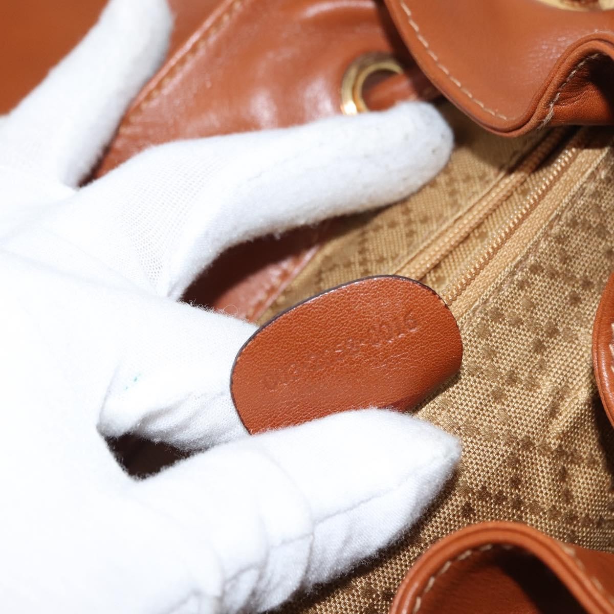 Gucci Vintage Bamboo Backpack Leather, BROWN, LEATHER, Backpack