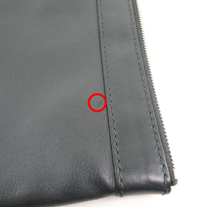 Balenciaga Navy Zip Pouch Leather, BLACK, LEATHER, Clutche & pouche