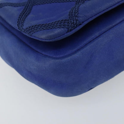 Chanel Diamond Stitch Chain Flap Bag Quilted Iridescent Calfskin, BLUE, LEATHER, Shoulder bag