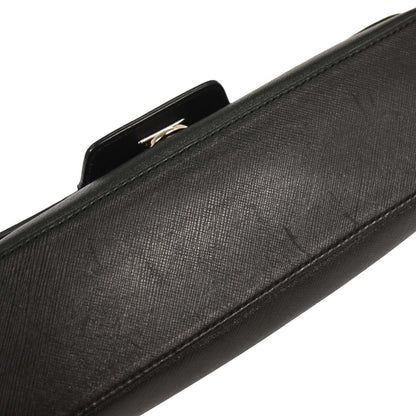 Salvatore Ferragamo Gancini Chain Shoulder bag Leather, BLACK, LEATHER, Shoulder bag