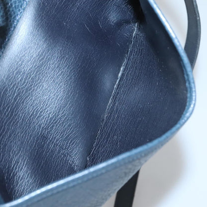 Christian Dior Vintage Flap Crossbody Bag Leather, NAVY, LEATHER, Shoulder bag