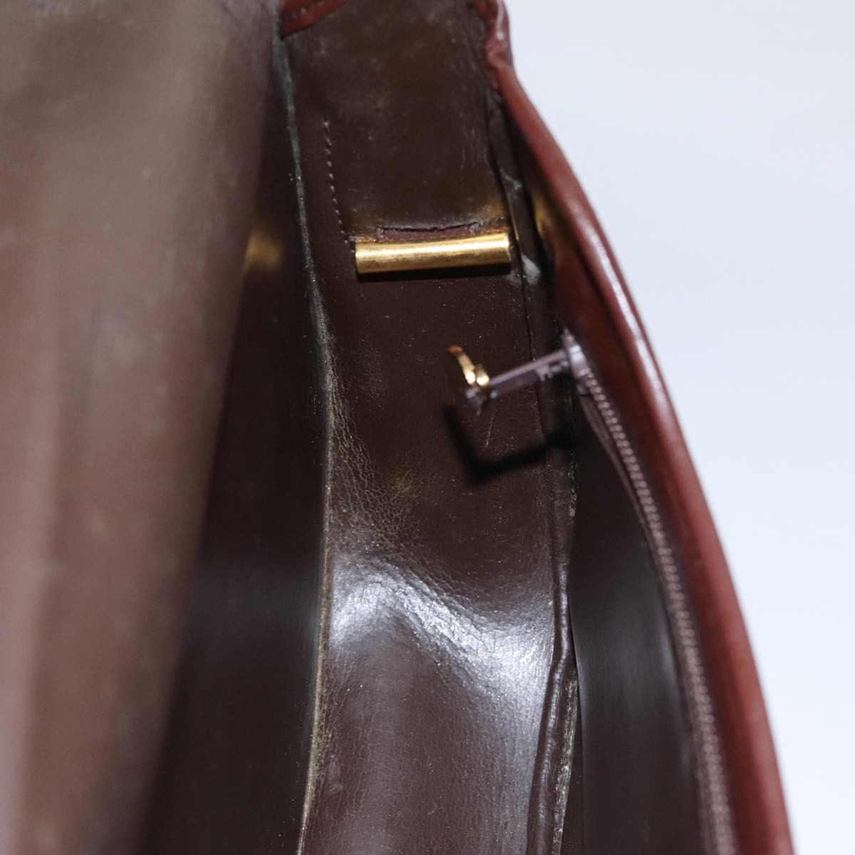 Christian Dior Vintage Trotter Shoulder Bag Canvas, BURGUNDY, LEATHER, Shoulder bag